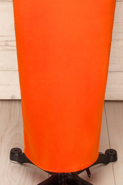 Orabelle Fitted Orange Satin Dress | Boutique 1861 bottom