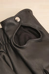 Oranger Heart Cut-Out Black Faux Leather Gloves | La petite garçonne close-up