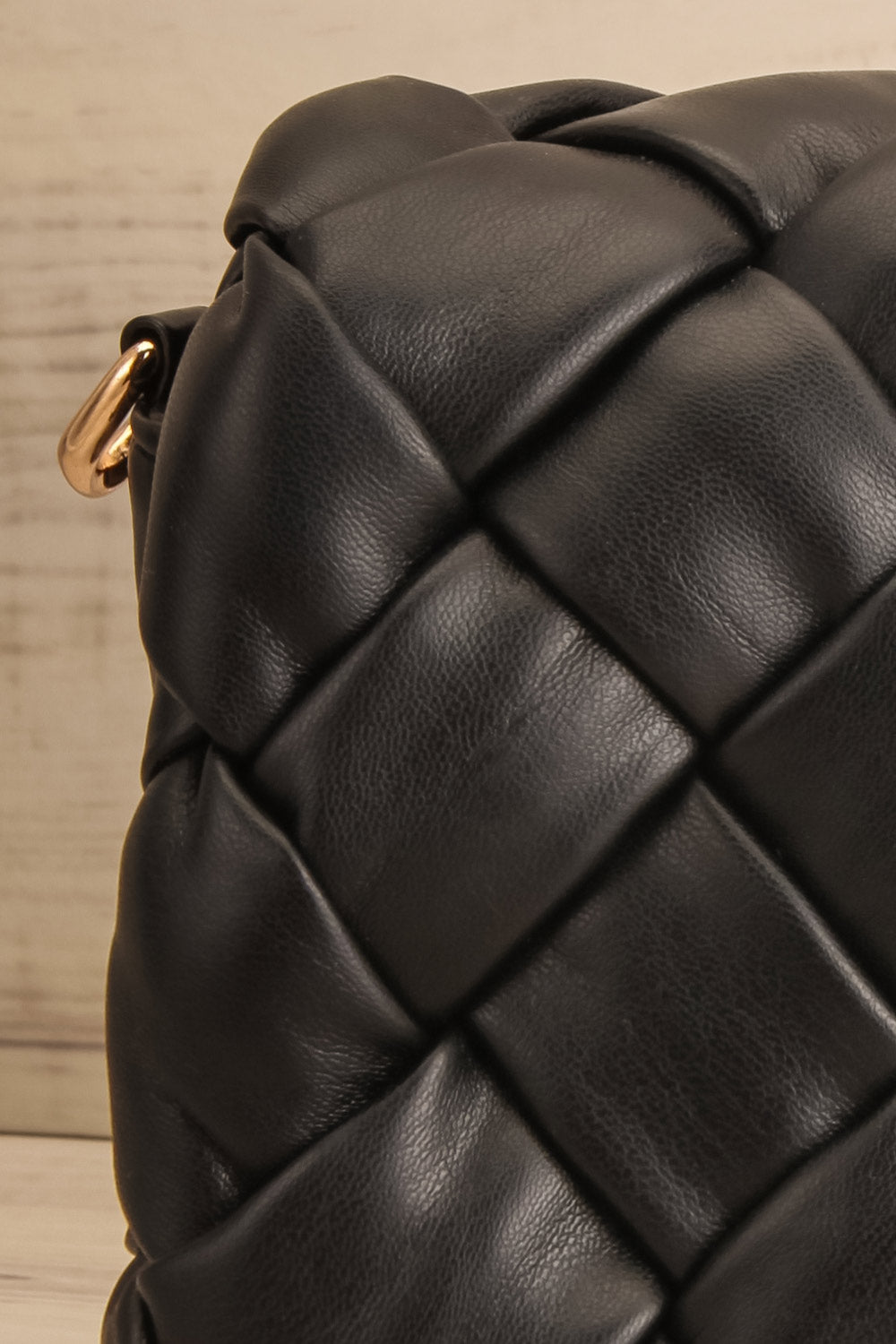 Orense Black Braided Crossbody Bag | La petite garçonne front close-up