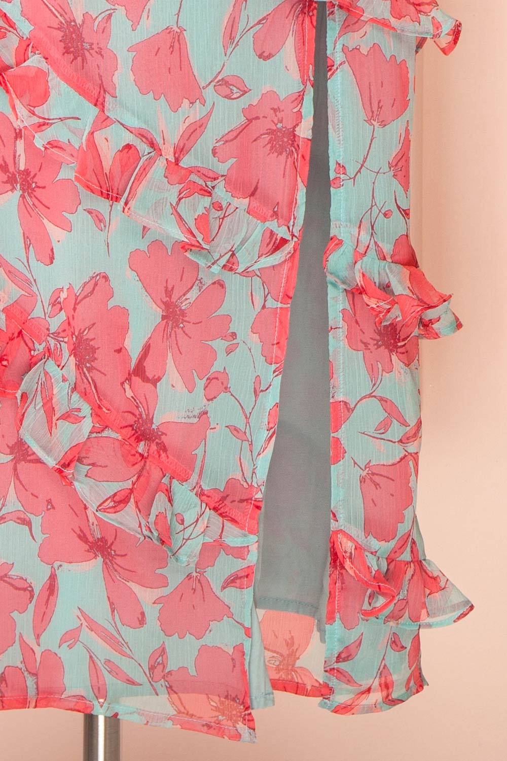 Orleana Midi Floral Dress w/ Rows of Ruffles | Boutique 1861 bottom