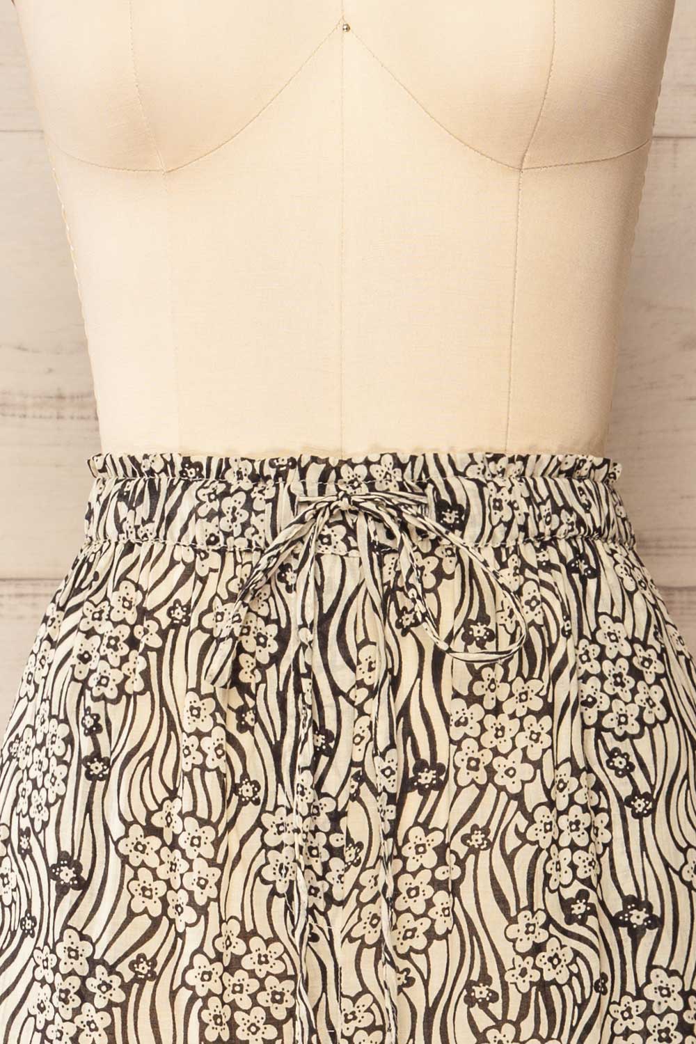 Ormann Floral High-Waisted Shorts w/ Side Pockets | La petite garçonne front close-up