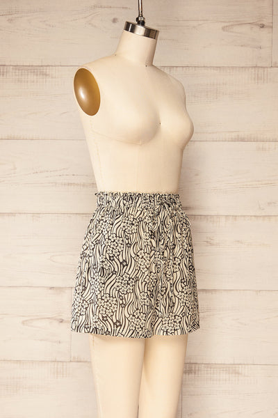 Ormann Floral High-Waisted Shorts w/ Side Pockets | La petite garçonne side view