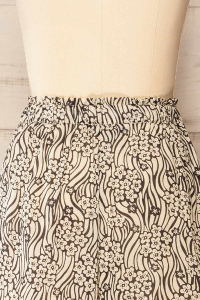 Ormann Floral High-Waisted Shorts w/ Side Pockets | La petite garçonne back close-up