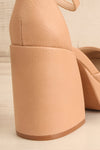 Oslaux Beige High-Heeled Platform Shoes | La petite garçonne back close-up