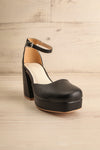 Oslaux Black High-Heeled Platform Shoes | La petite garçonne front view