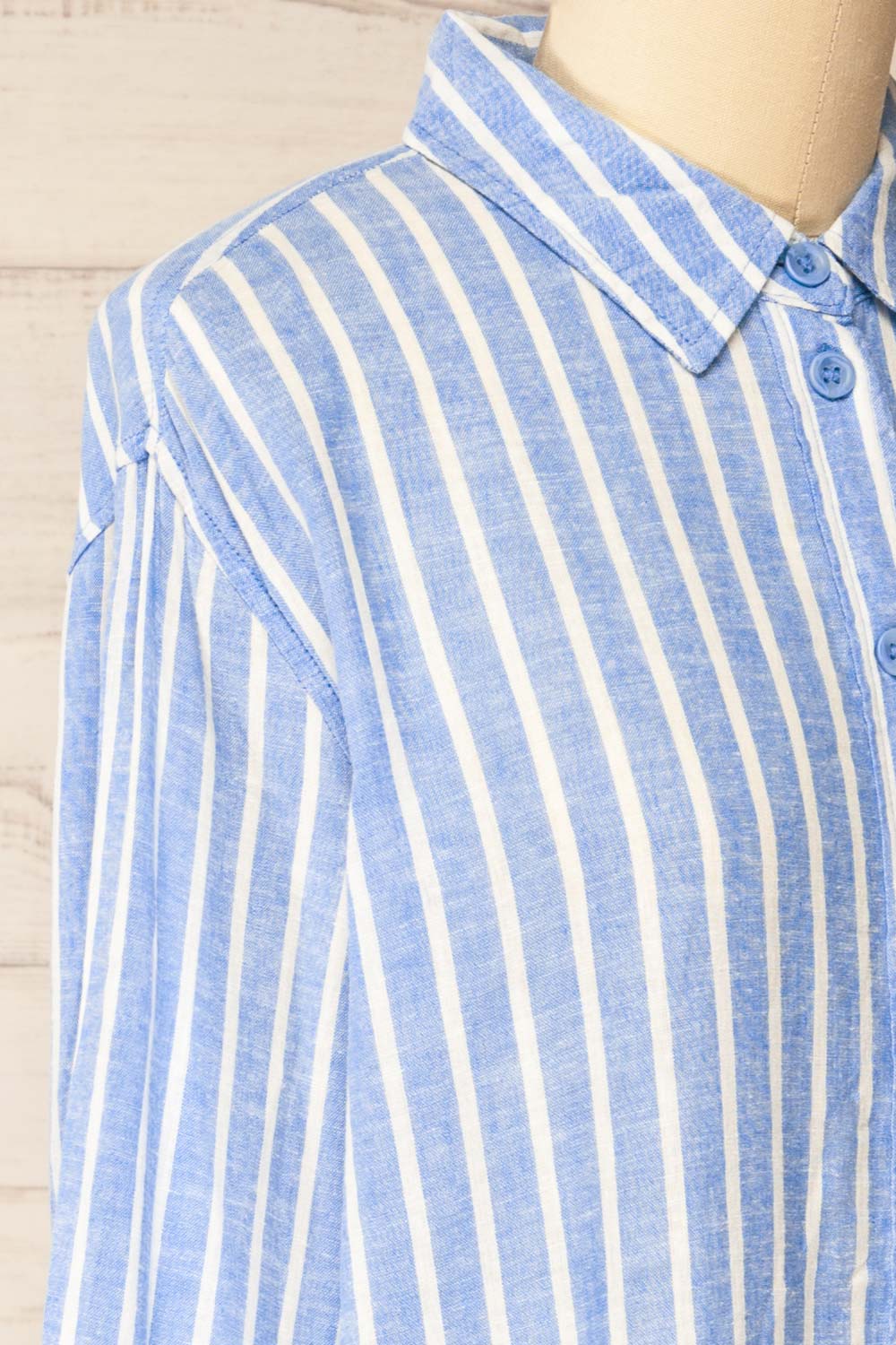 Otranto Blue Oversized Striped Blouse with Long Sleeves | La petite garçonne side
