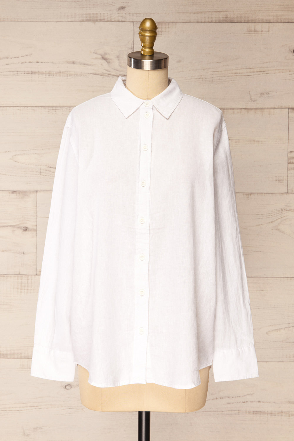 Otranto White Oversized Blouse with Long Sleeves | La petite garçonne front view