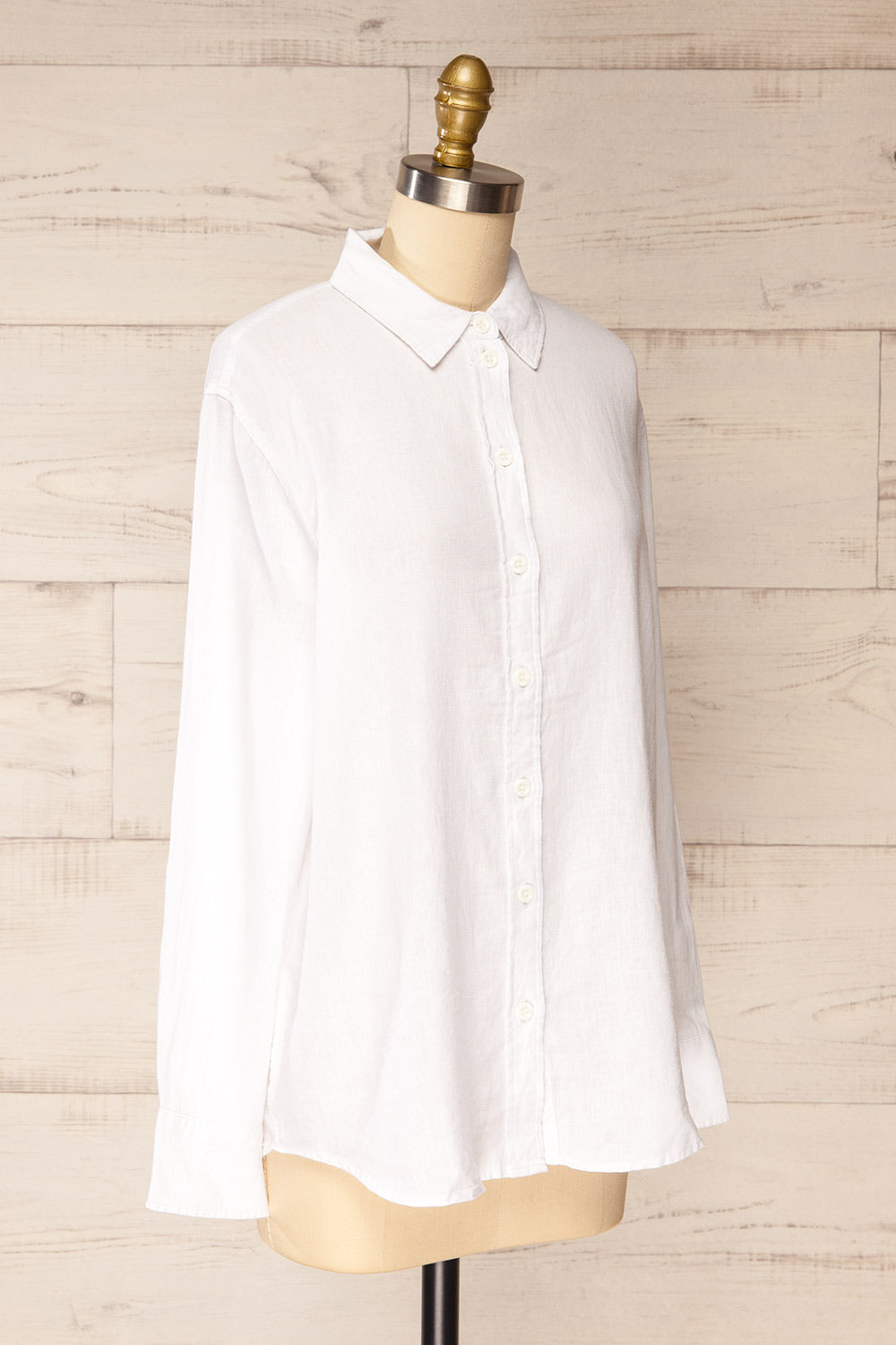 Otranto White Oversized Blouse with Long Sleeves | La petite garçonne side view
