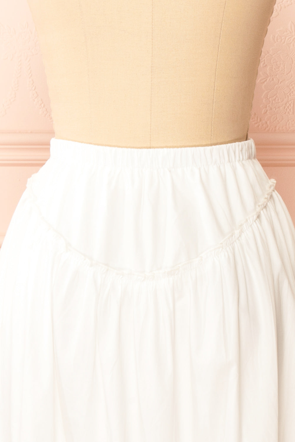 Ousmanne White Popeline Maxi Skirt w/ Elastic Waist | Boutique 1861 back