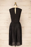 Padstow Black Sleeveless Pleated Midi Dress | La petite garçonne back view