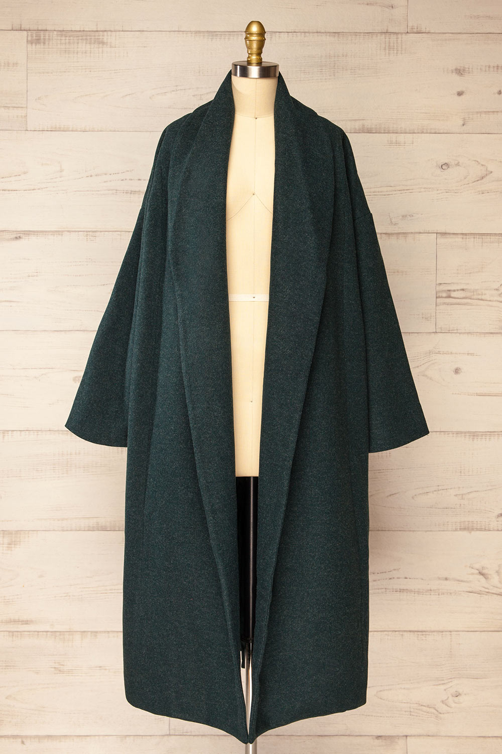 Padua Green Felt Coat w/ Belt | La petite garçonne open