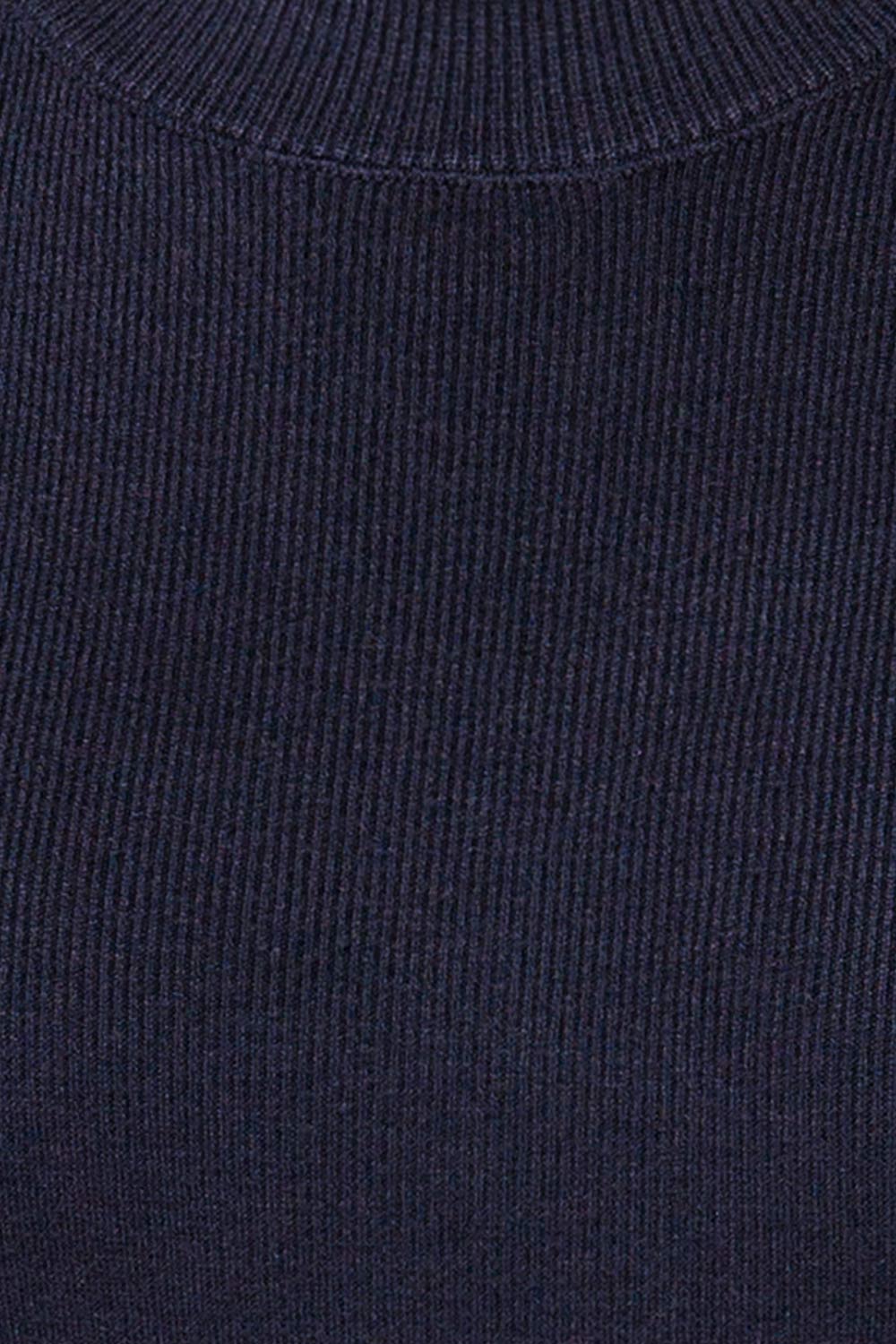 Palermo Navy Short Sleeve Mock Neck Top | La petite garçonne  fabric