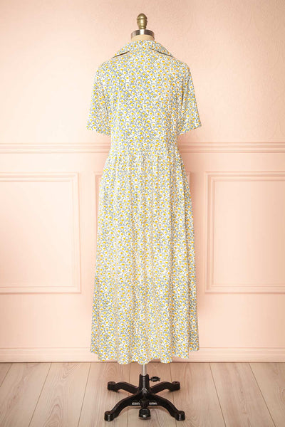 Palotta Long Daisy Print Button-Up Dress | La petite garçonne back view