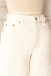 Pamy Ivory High-Waisted Straight Leg Jeans | La petite garçonne side close-up