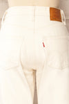 Pamy Ivory High-Waisted Straight Leg Jeans | La petite garçonne back close-up