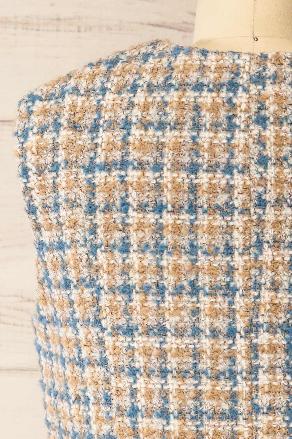 Panauti Tweed Sleeveless Top with Golden Buttons | La petite garçonne back