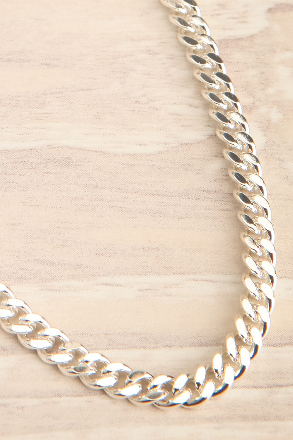 Pandia Silver Minimalist Chain Necklace | La petite garçonne flat close-up