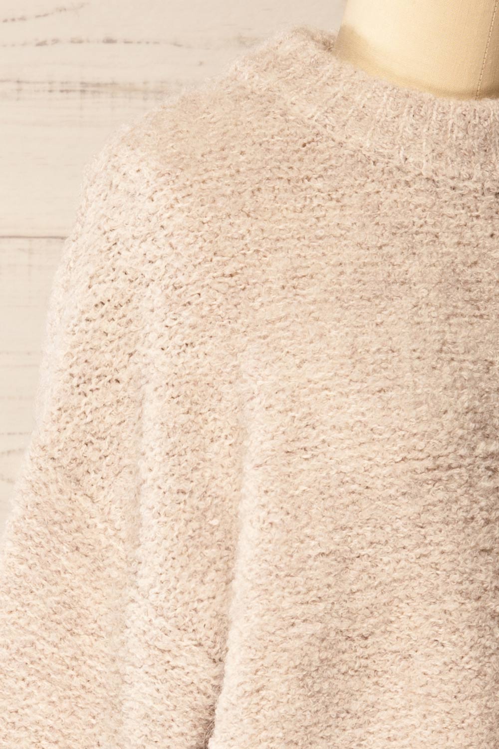 Panya Fluffy Beige Oversized Sweater | La petite garçonne side
