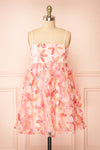 Paolina Short Pink Floral Babydoll Dress | Boutique 1861 front view