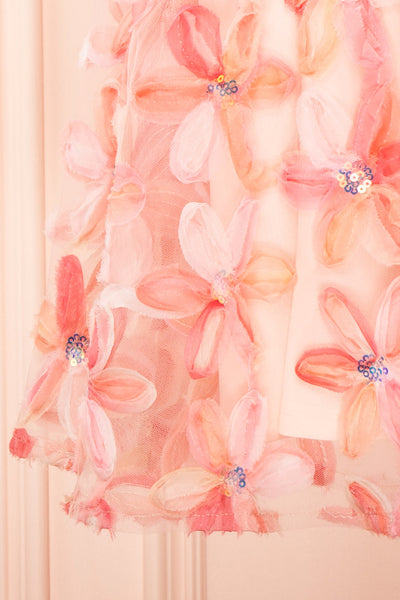 Paolina Short Pink Floral Babydoll Dress | Boutique 1861 bottom