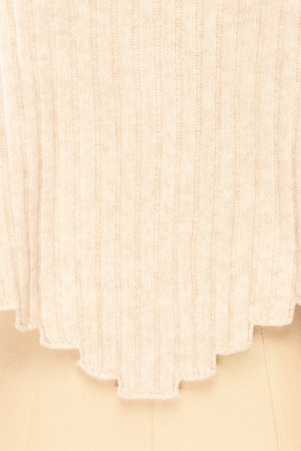 Paramaribo Beige Asymmetrical Knit Sweater | La petite garçonne bottom