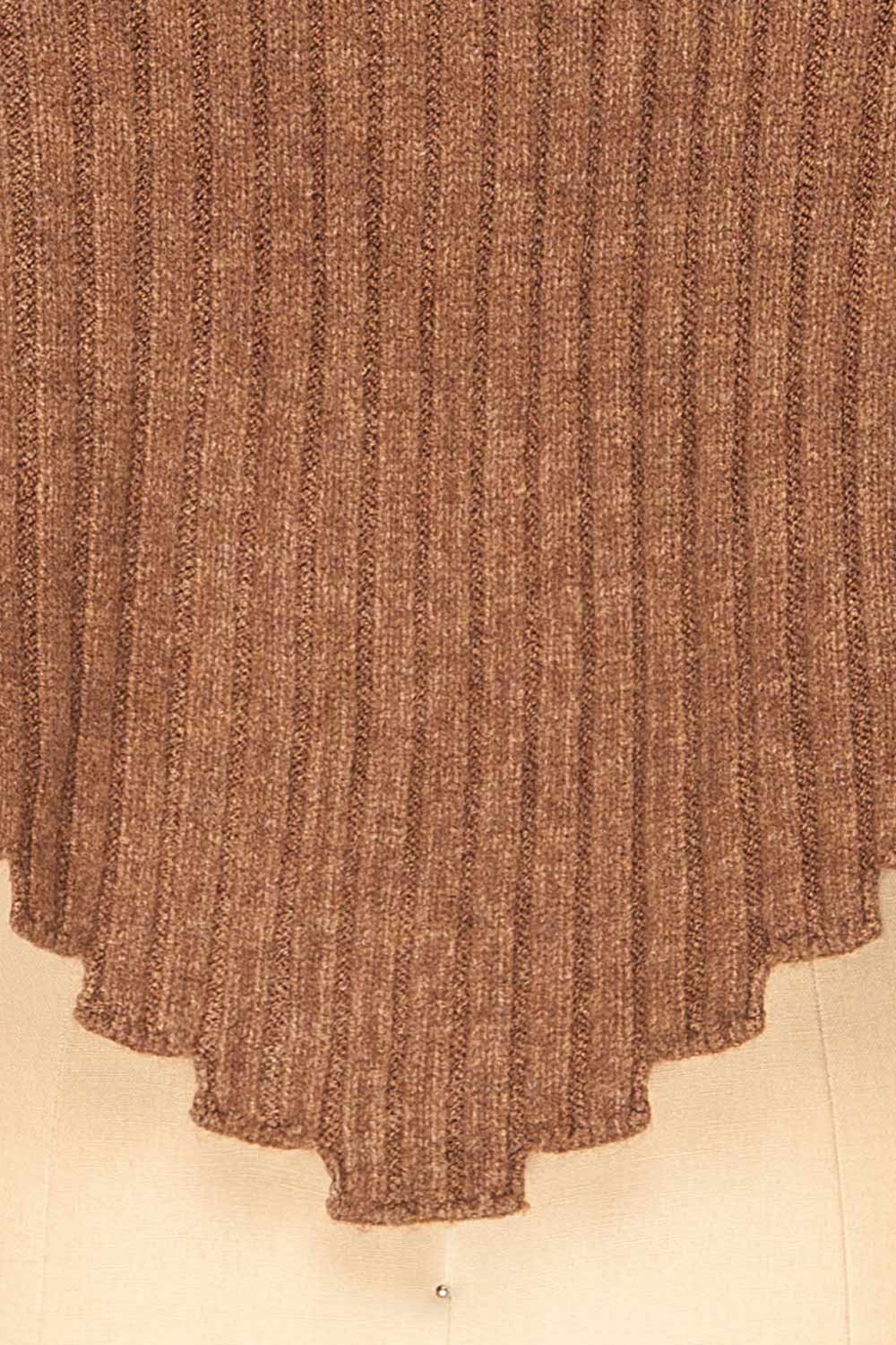 Paramaribo Brown Asymmetrical Knit Sweater | La petite garçonne fabric 