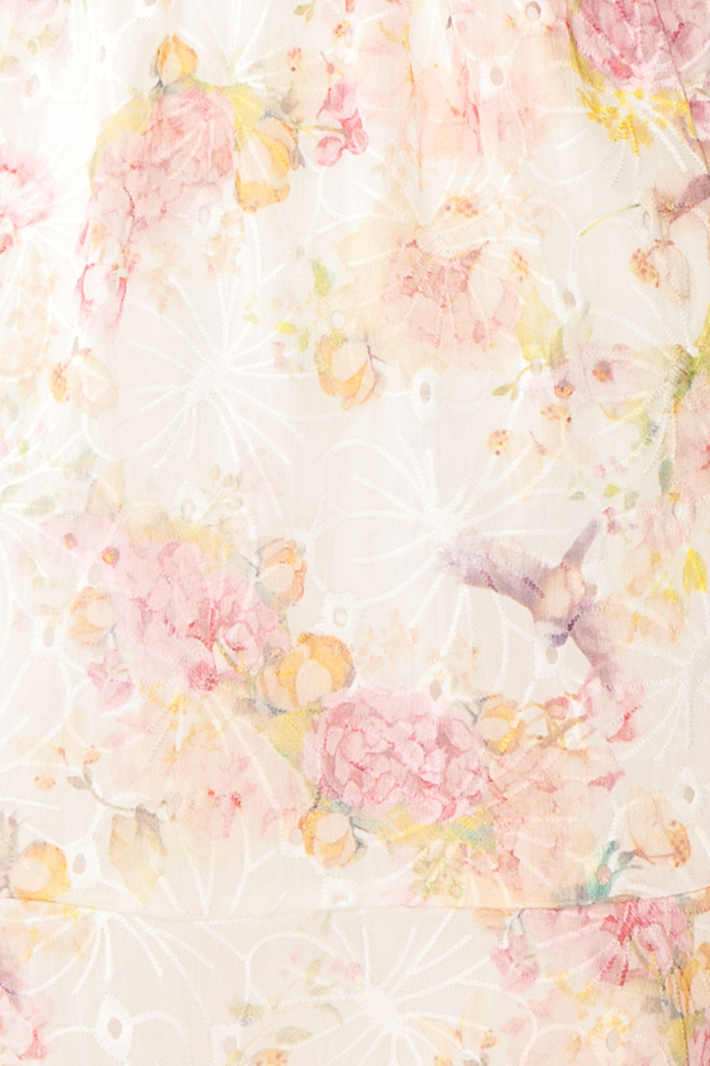 Paratina Short Openwork Floral Dress | Boutique 1861  fabric 