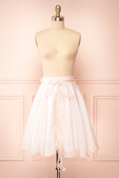 Pearla Short Pink Skirt w/ Flounce Belt | Boutique 1861 front view