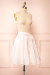 Pearla Short Pink Skirt w/ Flounce Belt | Boutique 1861 side view