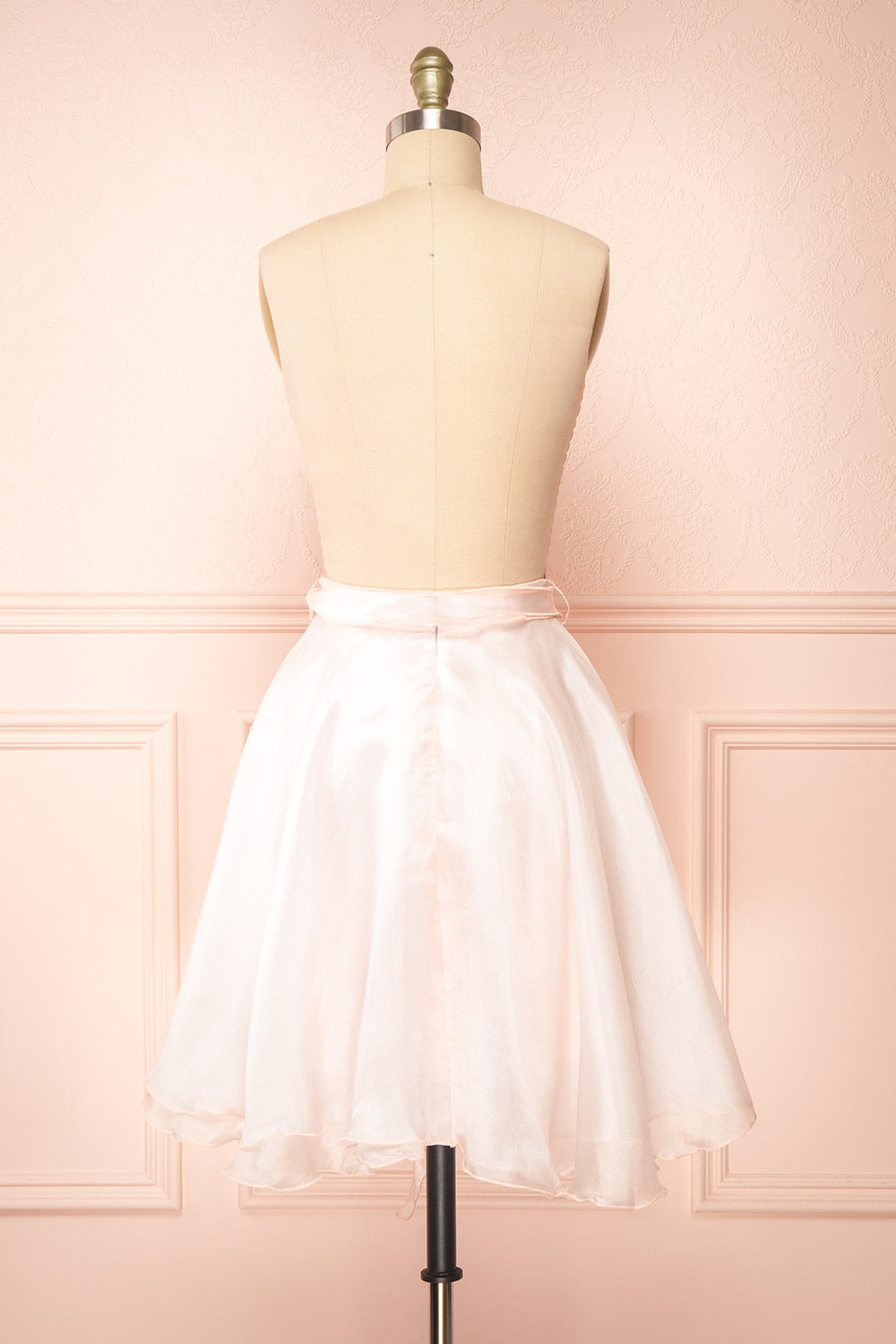 Pearla Short Pink Skirt w/ Flounce Belt | Boutique 1861 back view