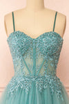 Penelope Sparkling Teal Maxi Tulle Dress | Boutique 1861  front