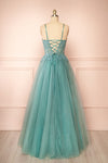 Penelope Sparkling Teal Maxi Tulle Dress | Boutique 1861 back view