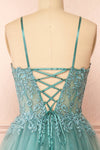 Penelope Sparkling Teal Maxi Tulle Dress | Boutique 1861  back