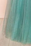 Penelope Sparkling Teal Maxi Tulle Dress | Boutique 1861  bottom