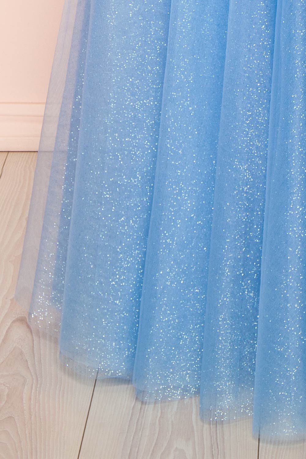 Penelope Blue Sparkling Tulle Maxi Dress