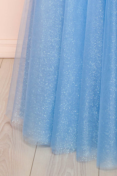Penelope Blue Sparkling Tulle Maxi Dress | Boutique 1861 bottom