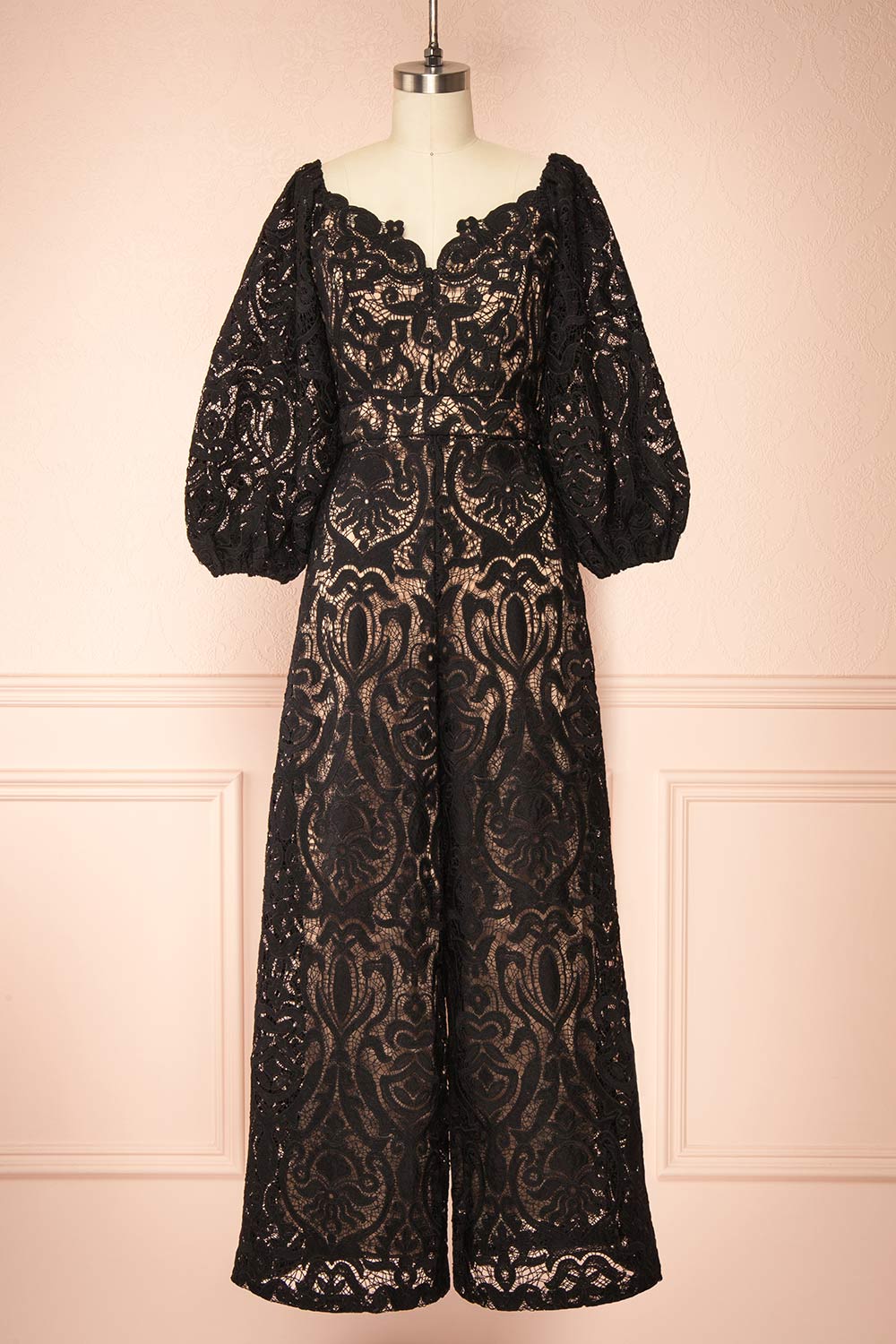 Penny Black Lace Jumpsuit with Wide-Leg | Boutique 1861 front
