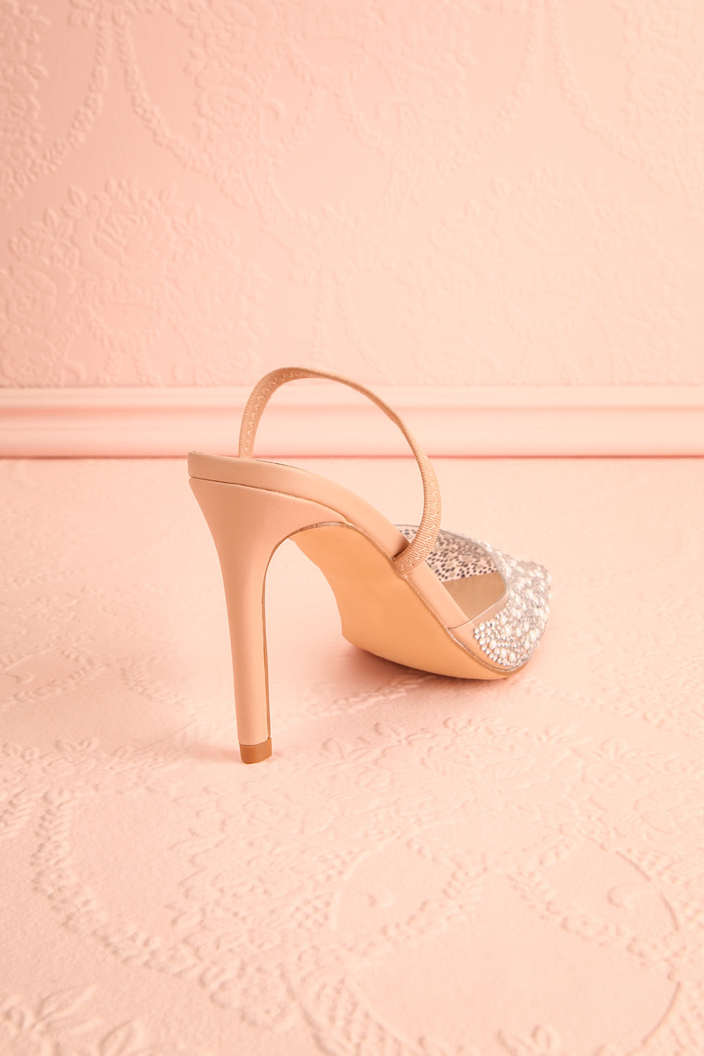 Perlia Pointed Toe Heels w/ Crystals | Boudoir 1861 back view