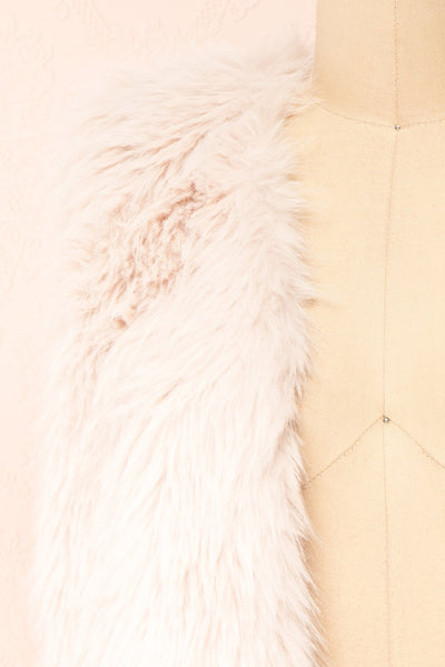 Perrine Light Pink Faux Fur Vest | Boutique 1861 front close-up