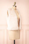 Perrine Light Pink Faux Fur Vest | Boutique 1861 side view