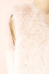 Perrine Light Pink Faux Fur Vest | Boutique 1861 side close-up