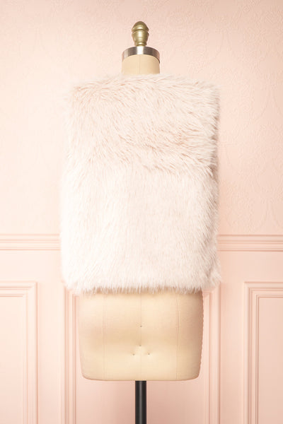 Perrine Light Pink Faux Fur Vest | Boutique 1861 back view