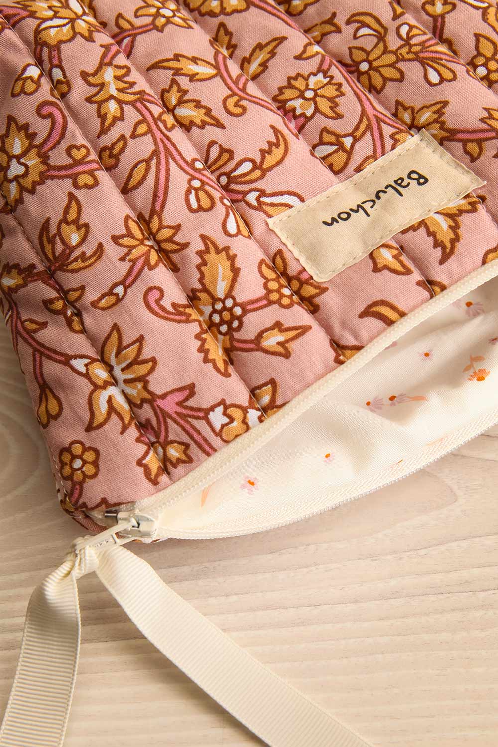 Pesanteur Pink Floral Cosmetic Bag - 2 Options | Maison garçonne inside