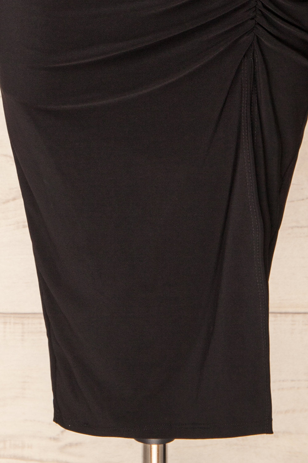 Pessac Black Fitted Midi Dress w/ Long Sleeves | La petite  garçonne bottom