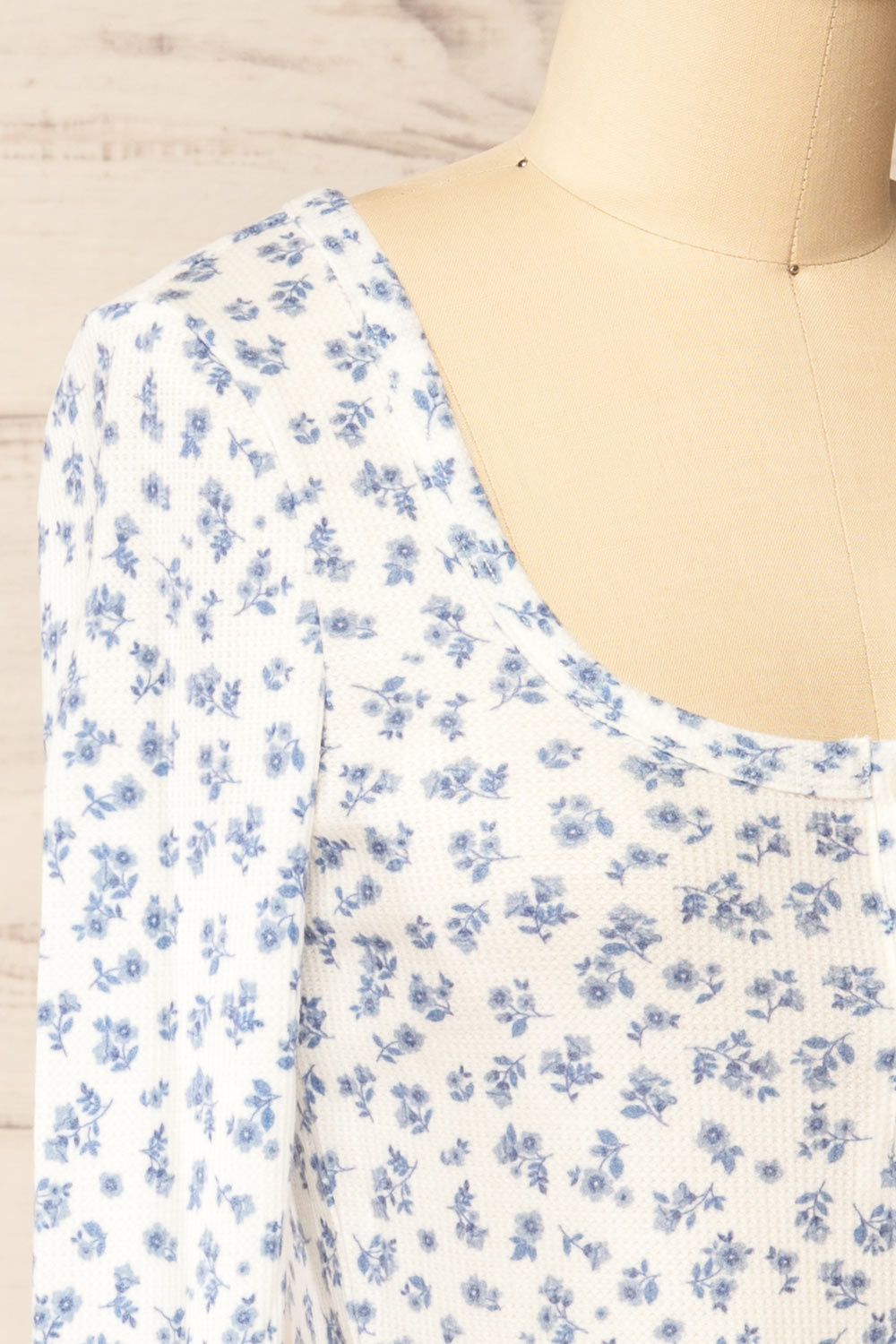 Pesza Long-Sleeved Blue Floral Top | La petite garçonne side