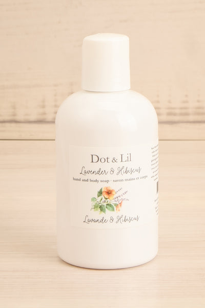 Lavender & Hibiscus Small Liquid Hand + Body Soap | Maison garçonne close-up