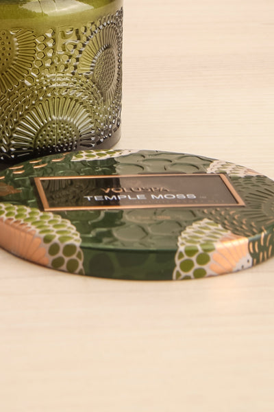 Temple Moss Small Jar Candle by Voluspa | Maison garçonne lid close-up