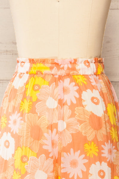 Peyroutas Pink Floral High-Waisted Shorts w/ Side Pockets | La petite garçonne back close-up