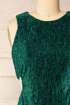 Pezenas Green Midi Dress w/ Metallic Threads | La petite garçonne front