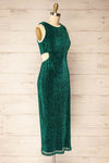 Pezenas Green Midi Dress w/ Metallic Threads | La petite garçonne side view